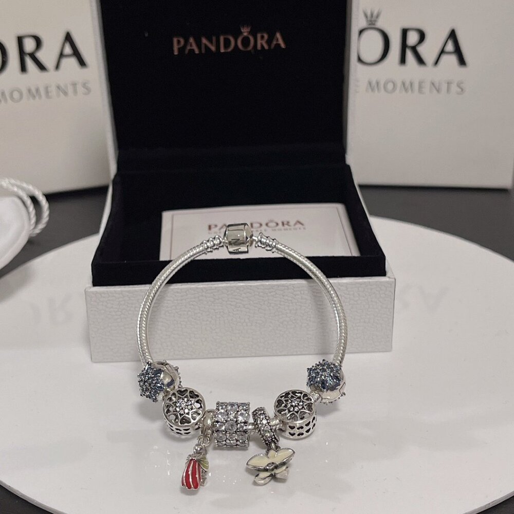 Pandora Sterling Silver Detachable Beaded Bracelet
